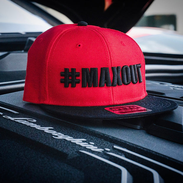#MAXOUT Flatbill Black on Red