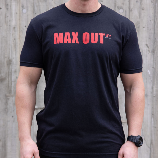 MAX OUT Red On Black Tee (Men's)