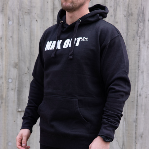 MAX OUT White 3D/Puff Ink On Black Hoodie (Unisex)
